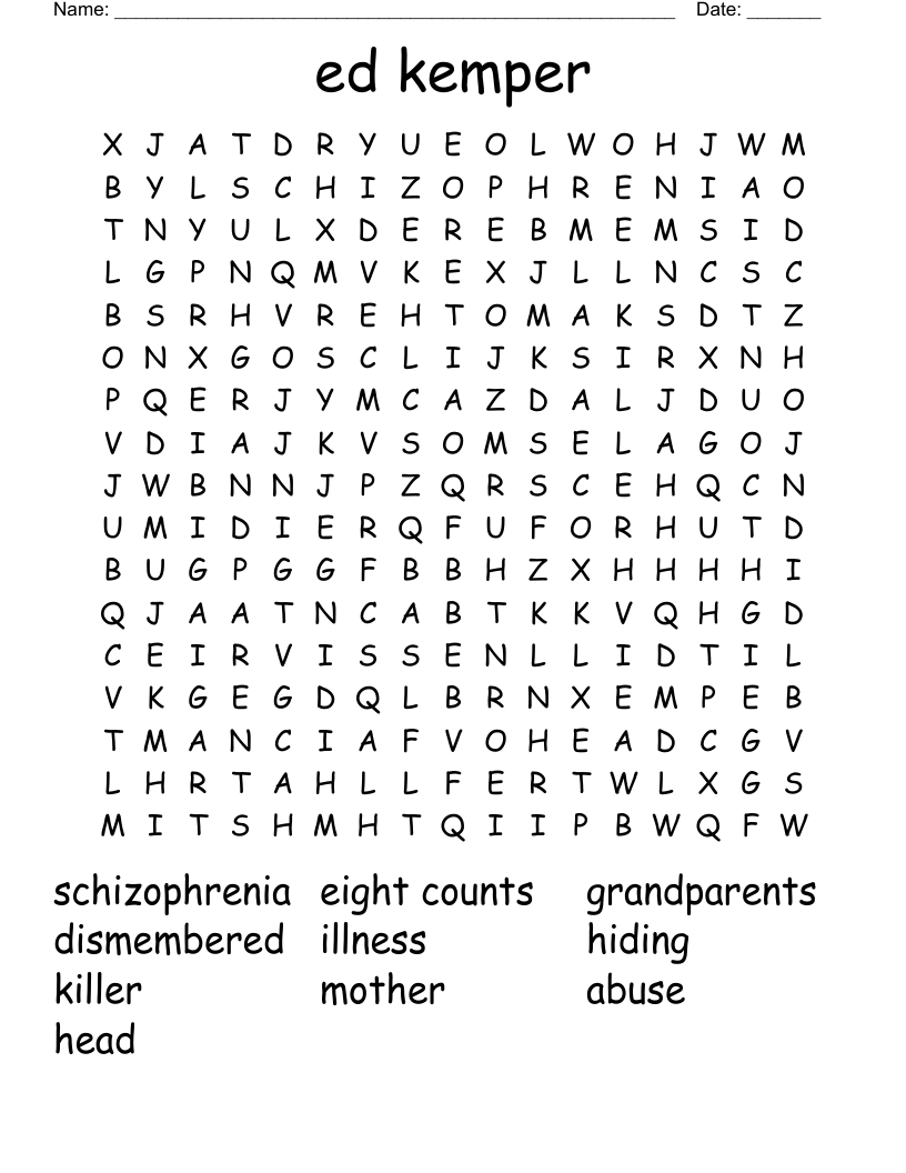 ed kemper Word Search