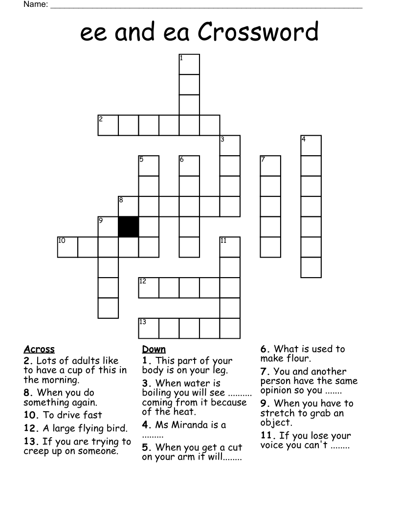 ee and ea Crossword