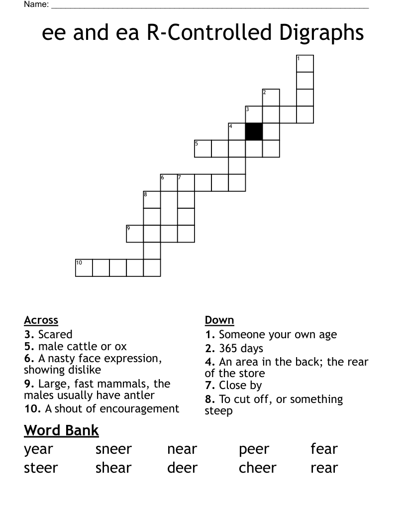 ee and ea R-Controlled Digraphs Crossword