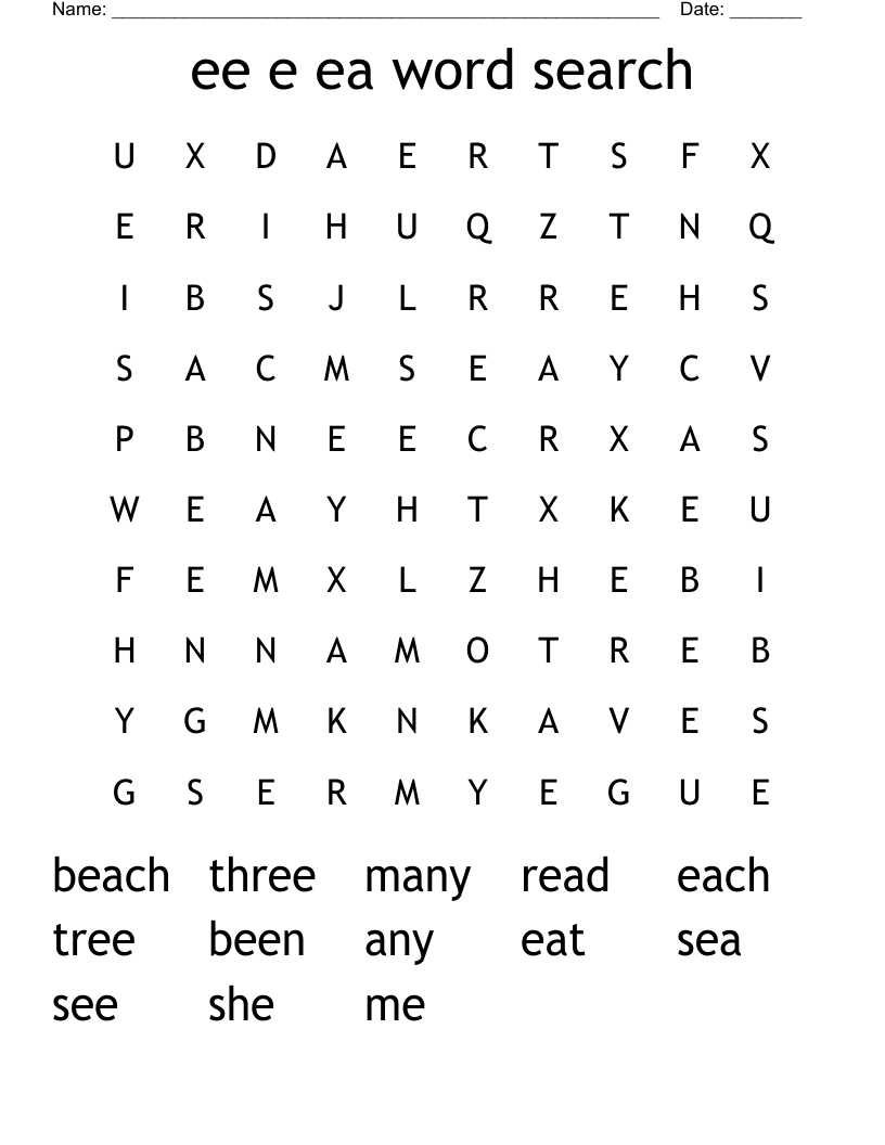 ee e ea word search