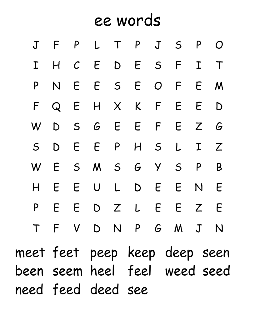 ee words Word Search