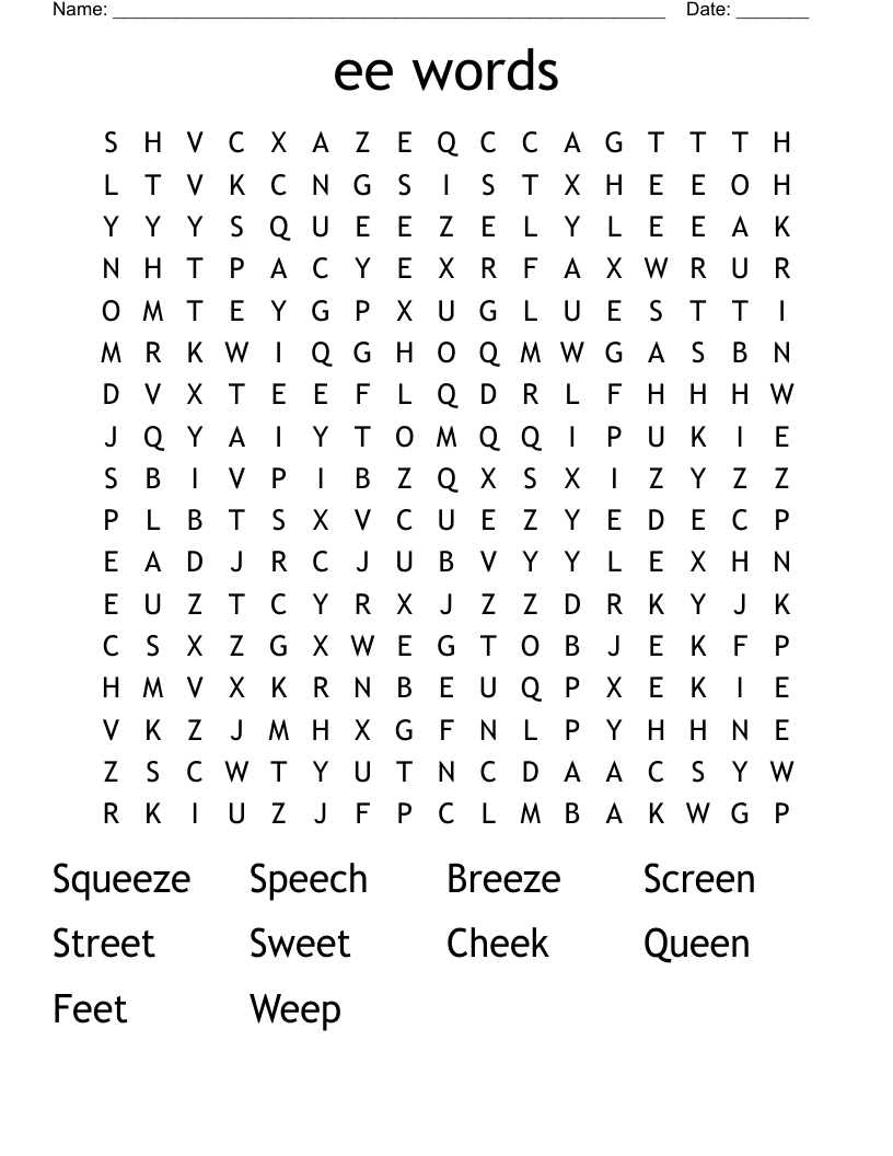 ee words Word Search