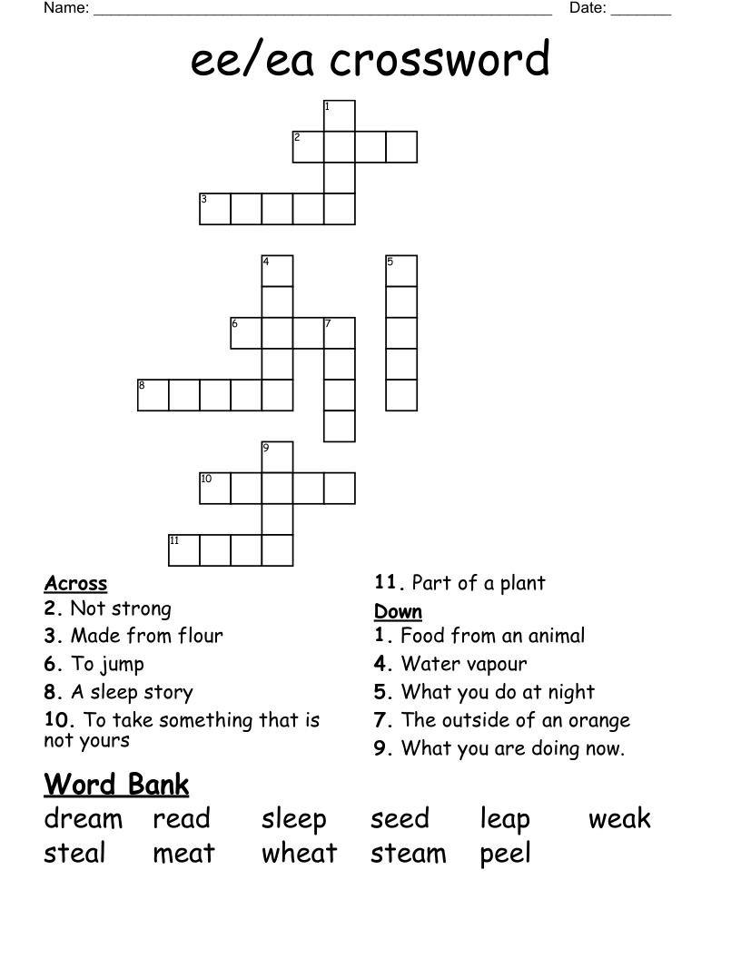 ee/ea crossword
