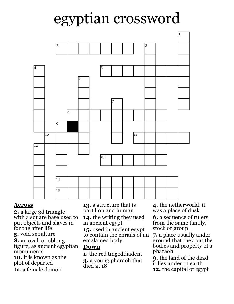 egyptian crossword