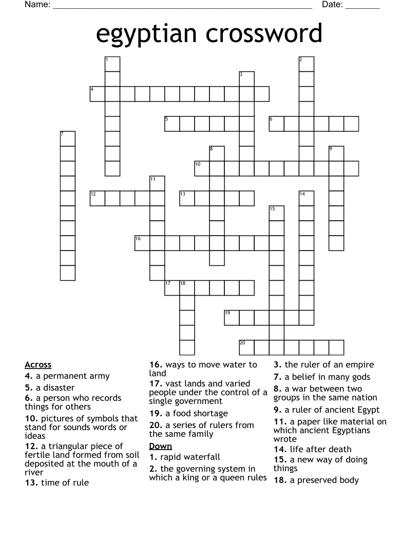 egyptian crossword