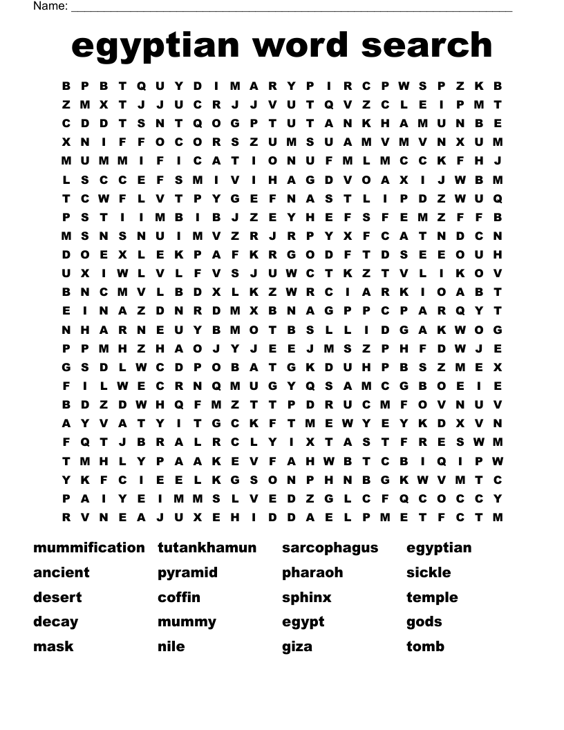 egyptian word search