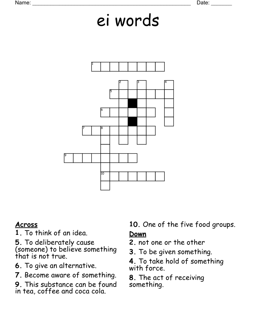 ei words  Crossword