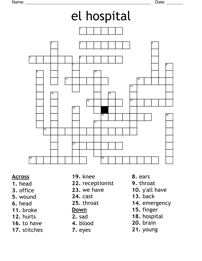 el hospital Crossword
