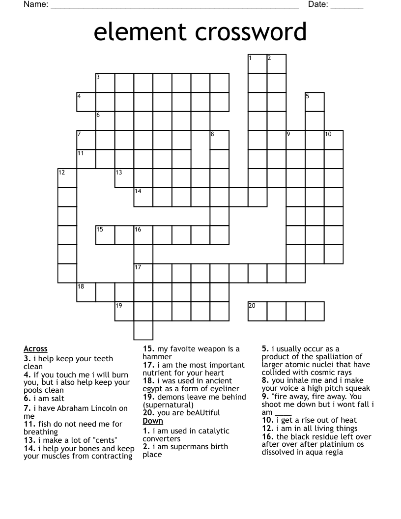 element crossword