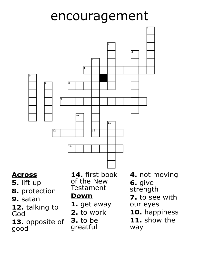 encouragement Crossword