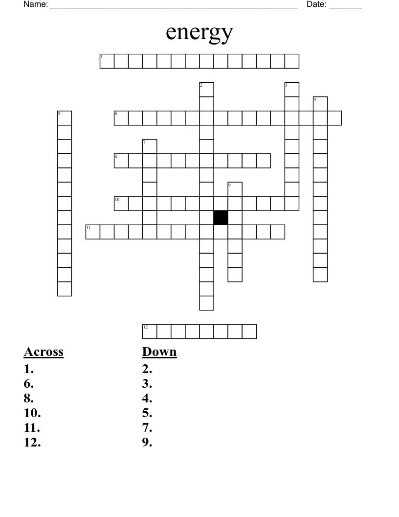 energy Crossword