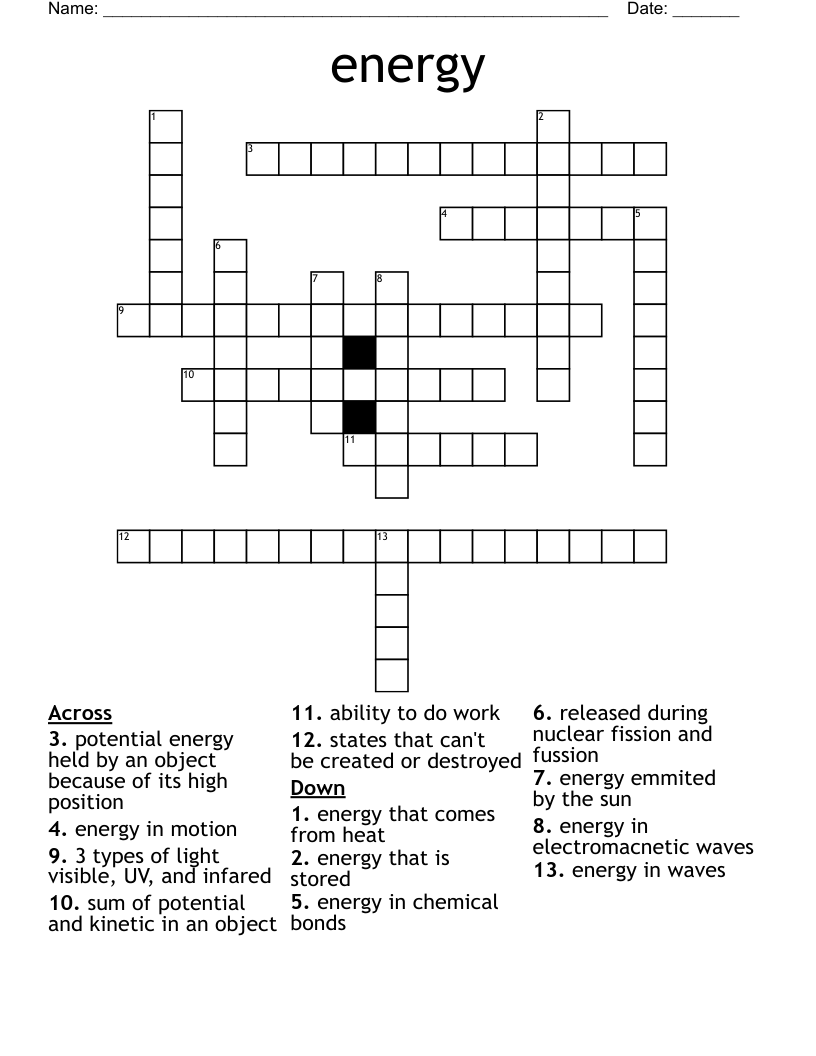 energy  Crossword