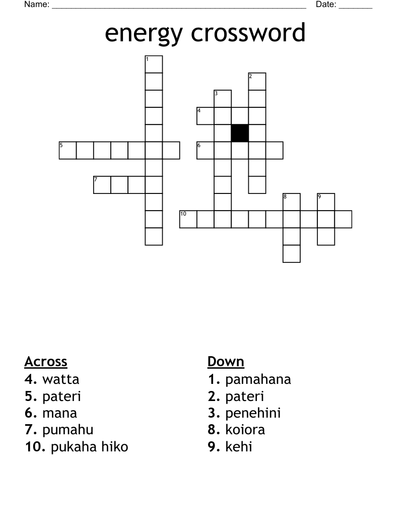 energy crossword 