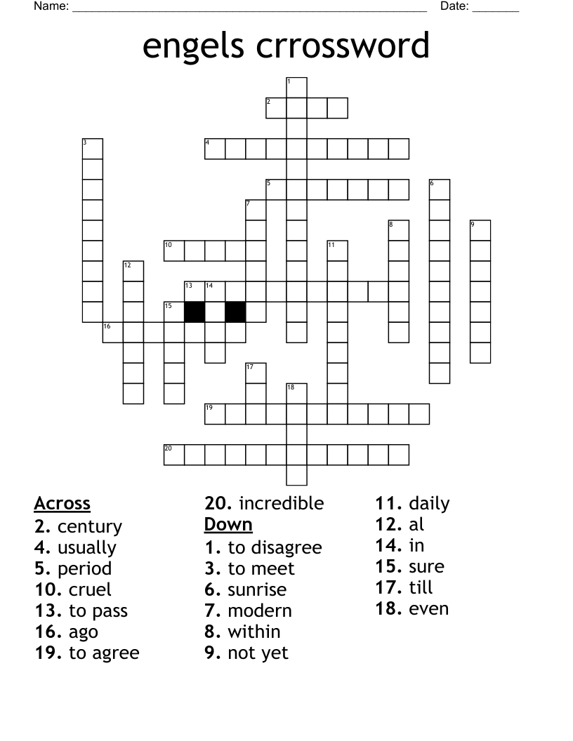engels crrossword Crossword