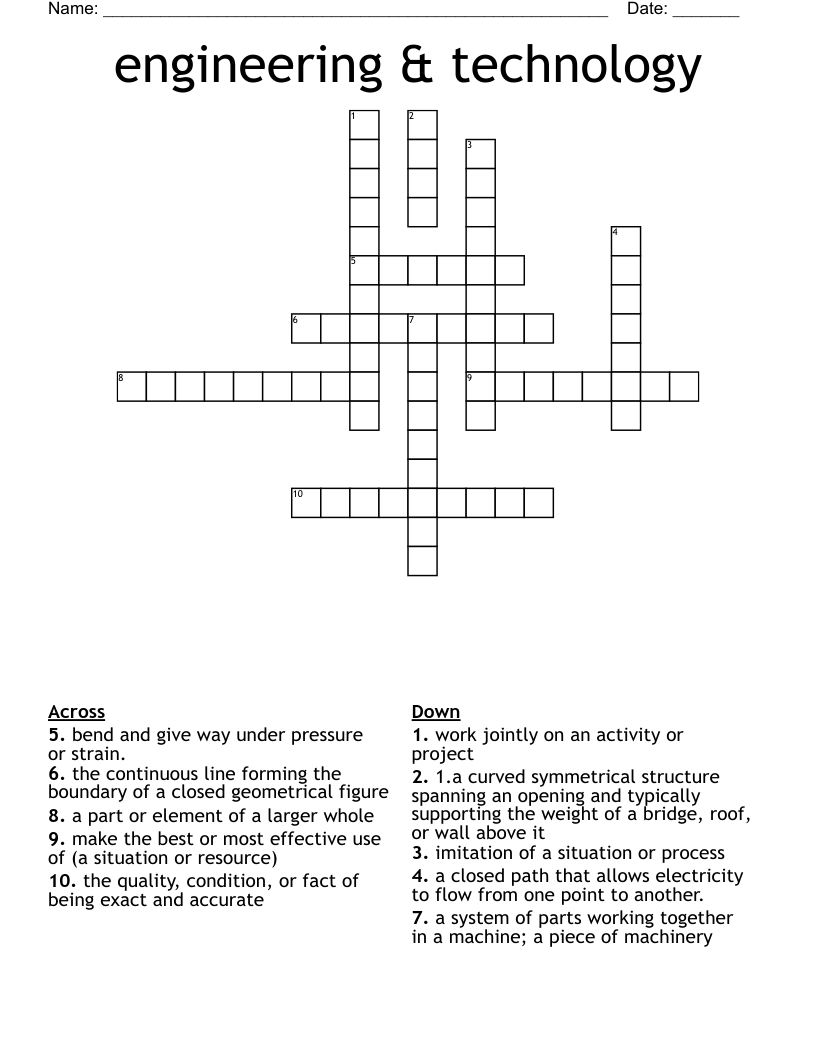 engineering & technology Crossword