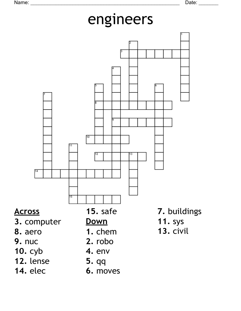 engineers Crossword