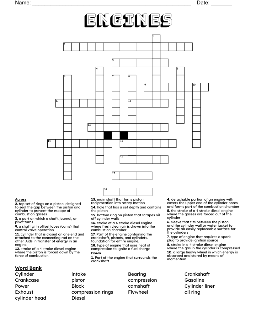 engines Crossword