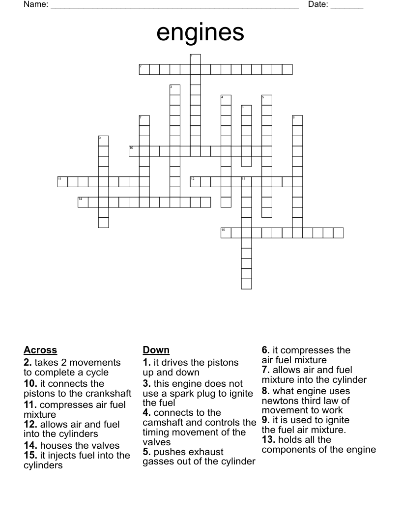 engines  Crossword
