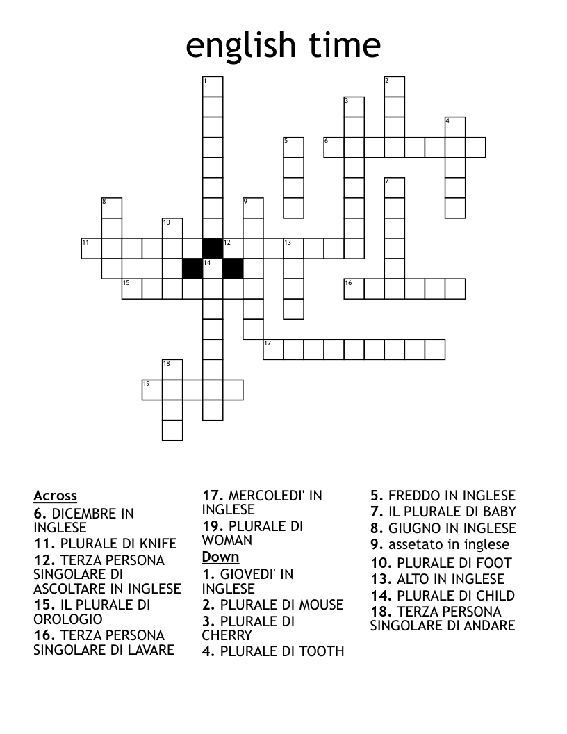 english time Crossword