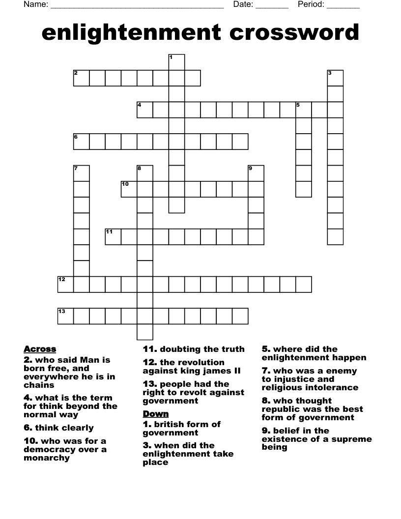 enlightenment crossword