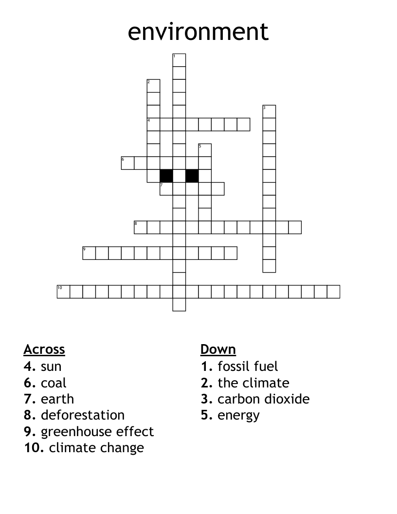 environment  Crossword