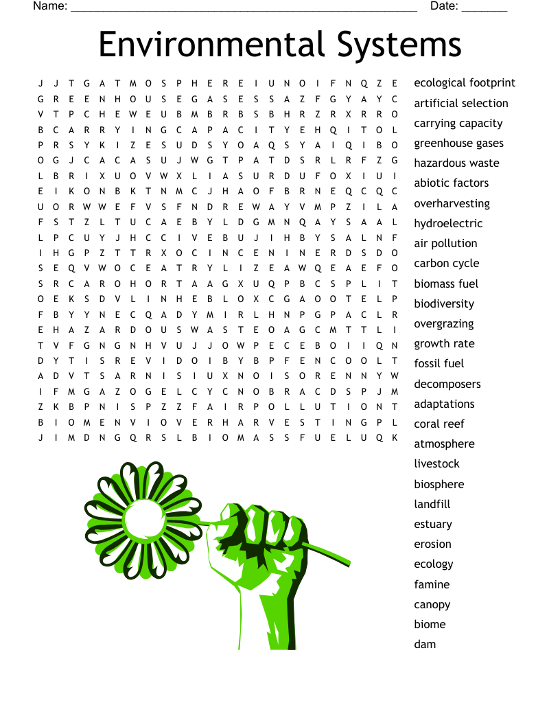Environmental Systems Word Search