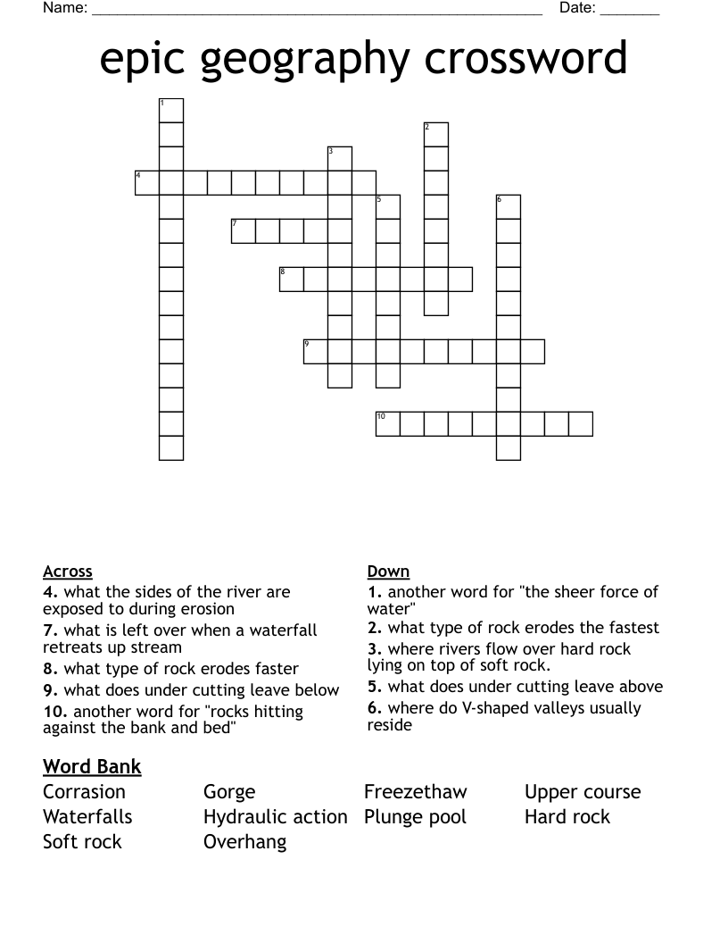 epic geography crossword
