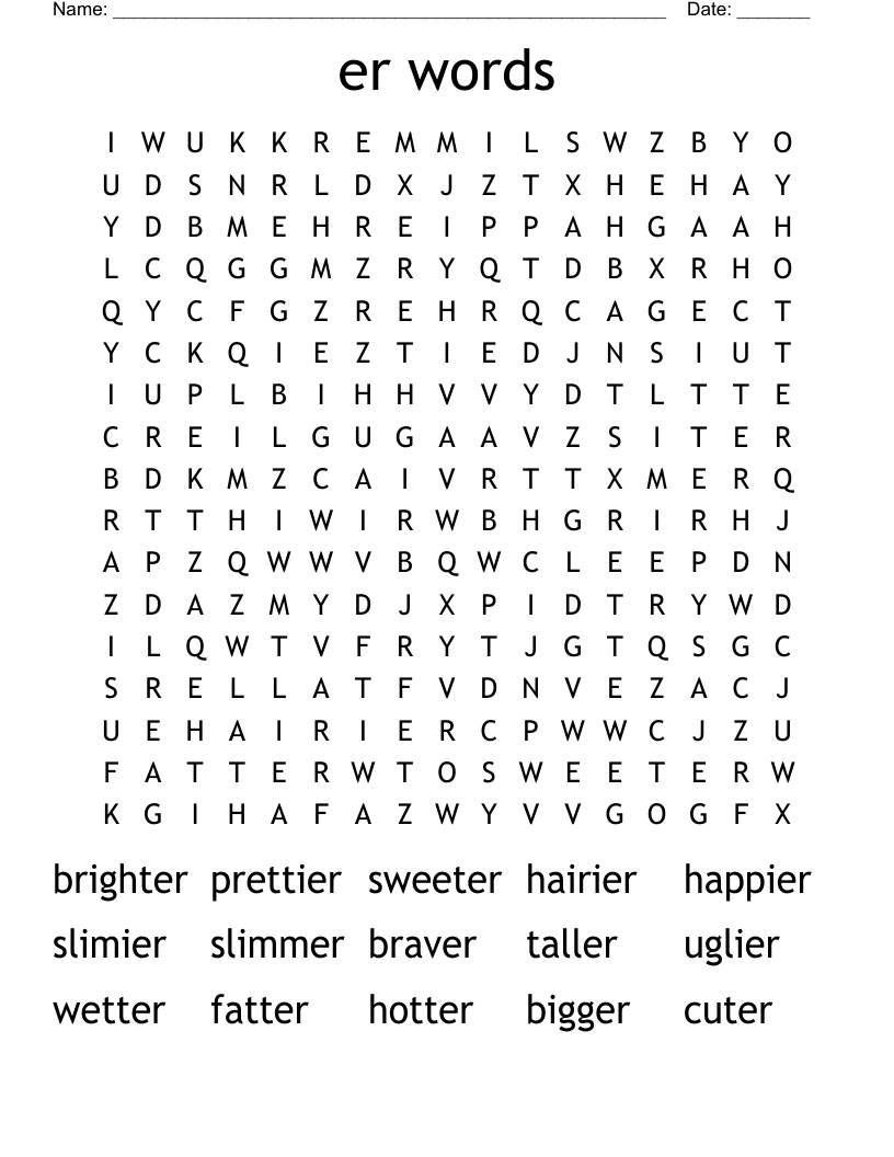 er words Word Search