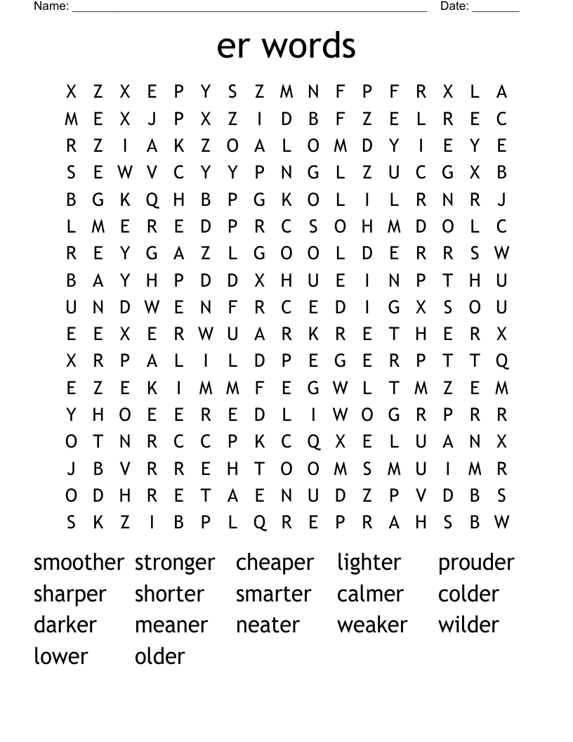 er words Word Search