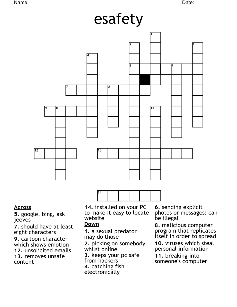 esafety Crossword