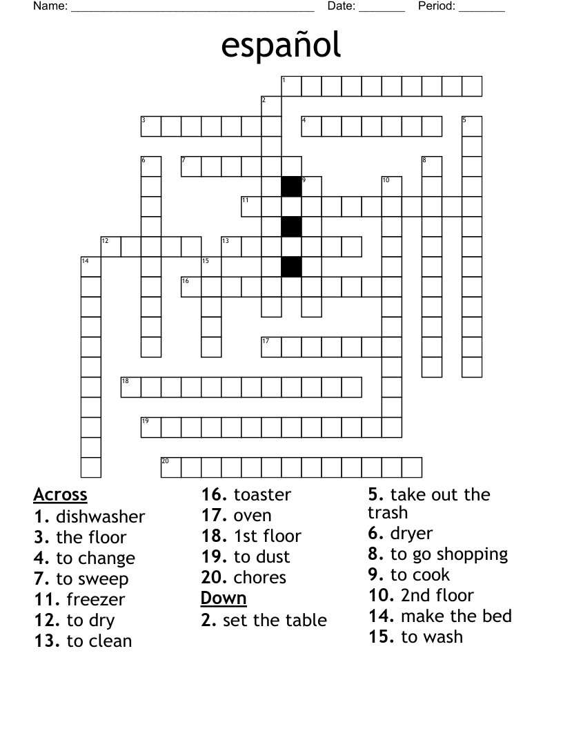 español Crossword