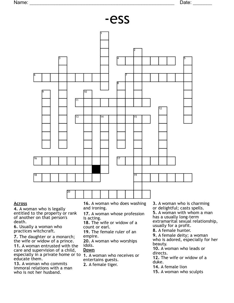 -ess Crossword