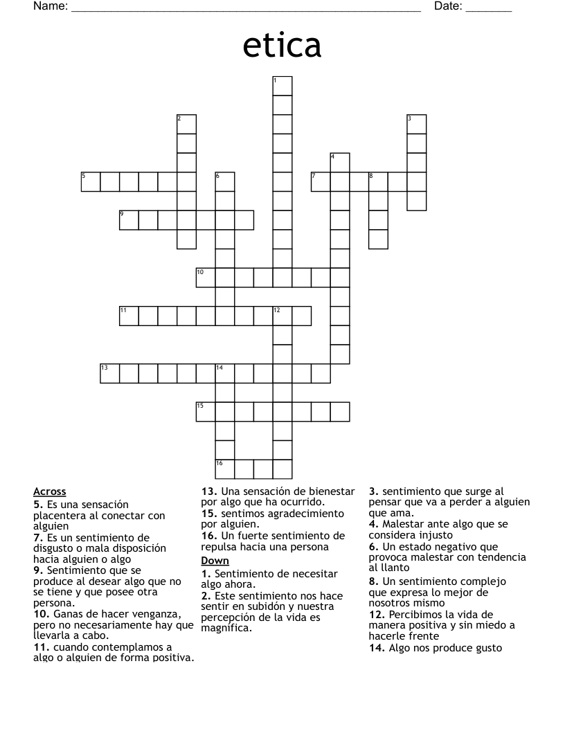 etica Crossword