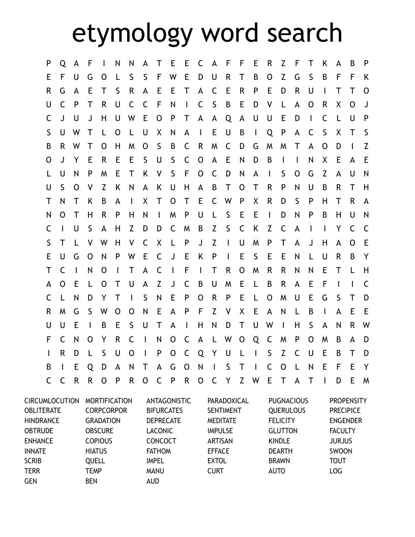 etymology word search