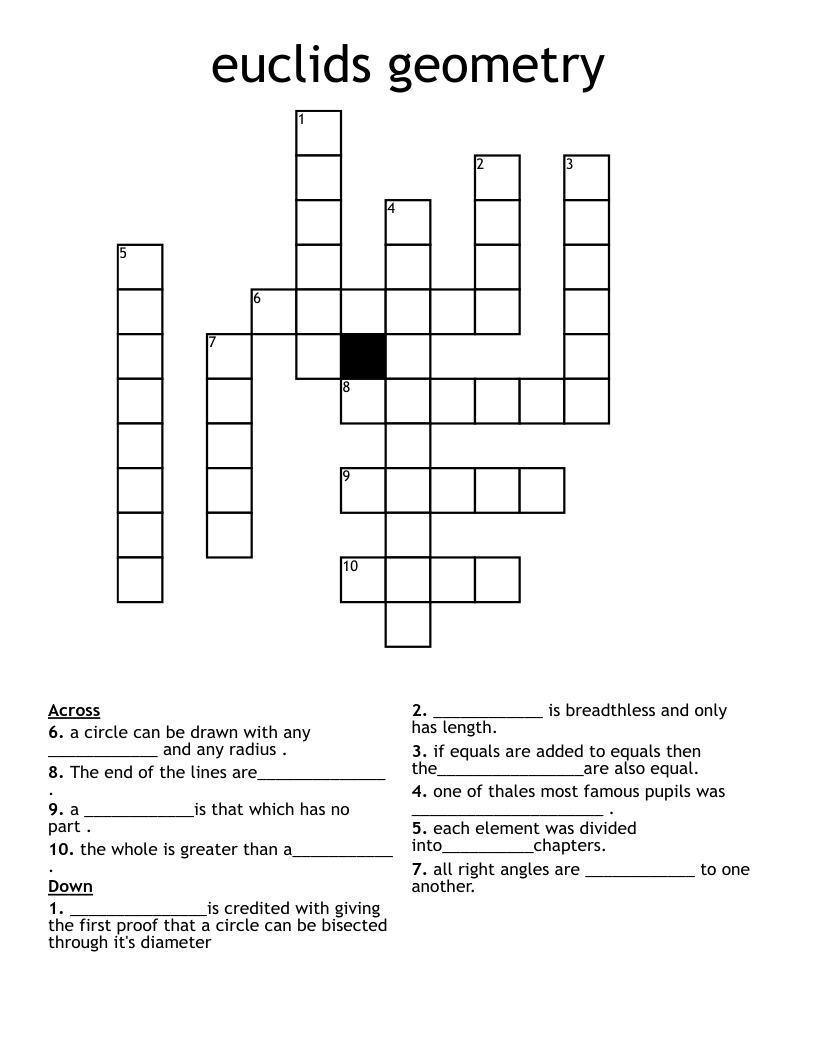 euclids geometry Crossword