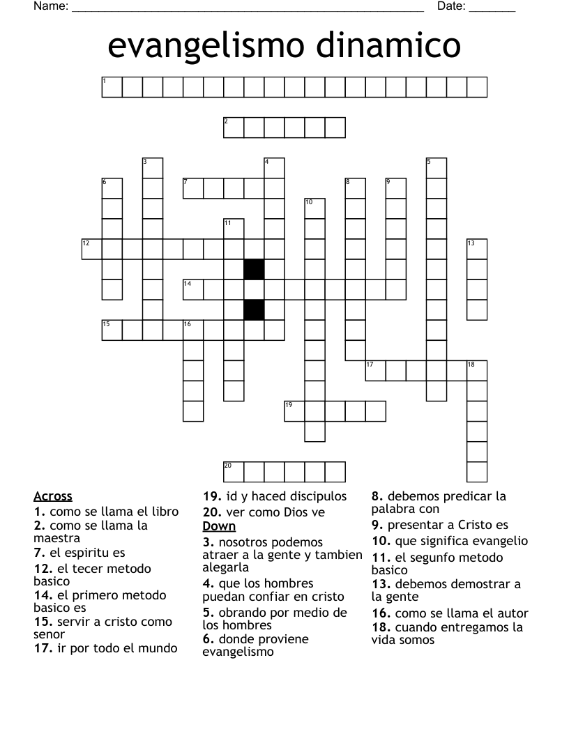 evangelismo dinamico Crossword