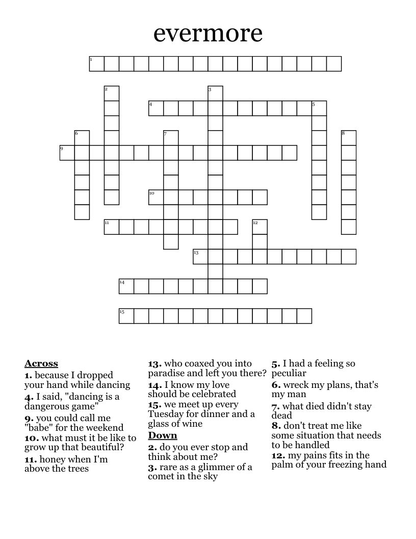 evermore Crossword