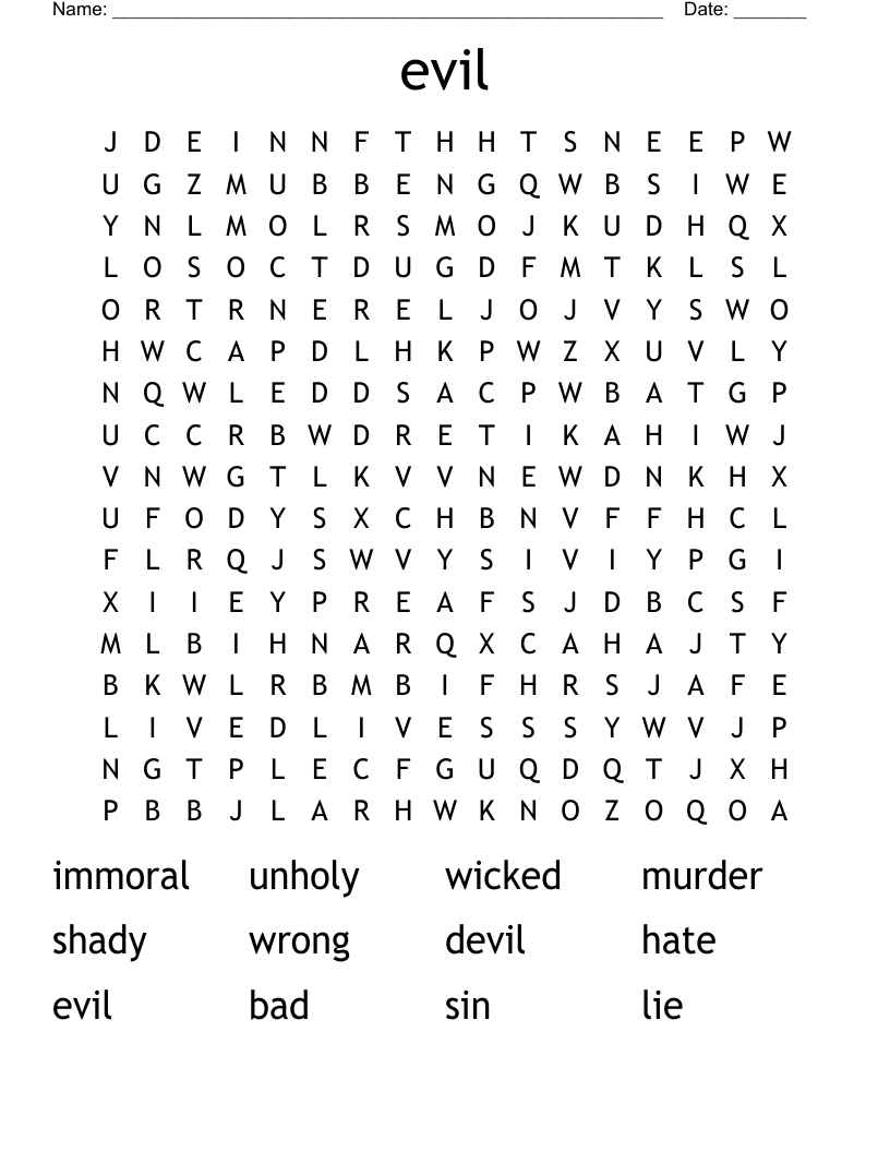 evil Word Search