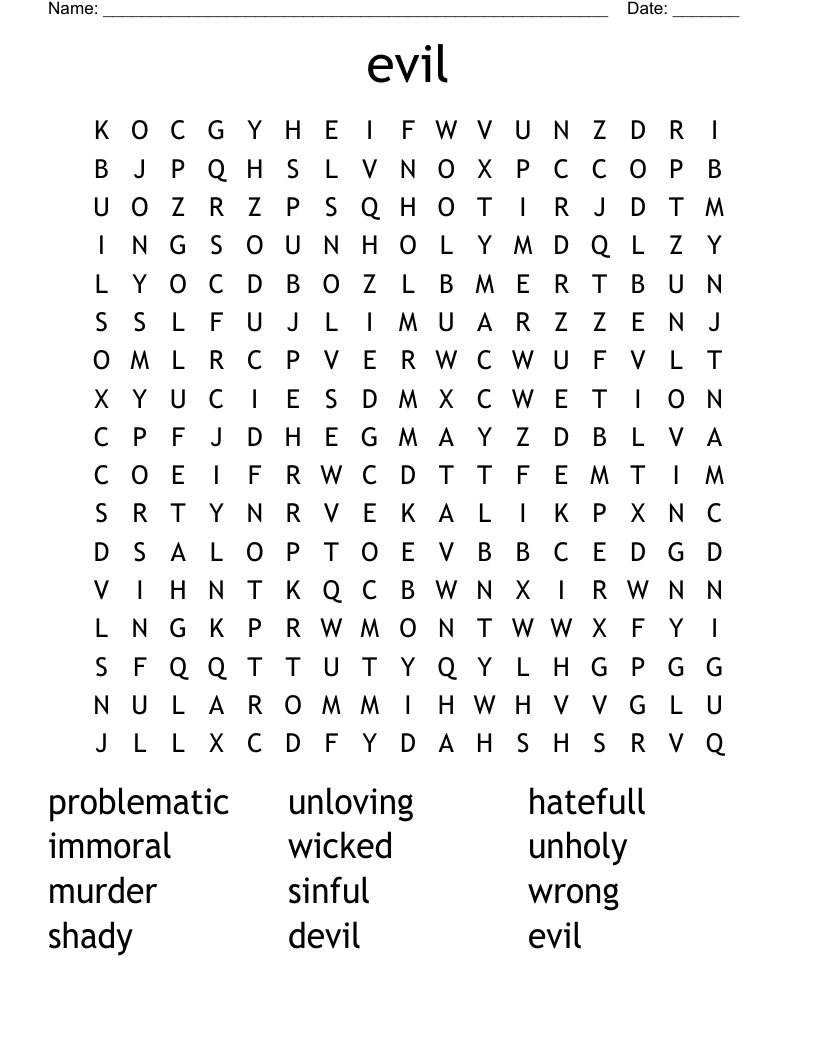 evil Word Search