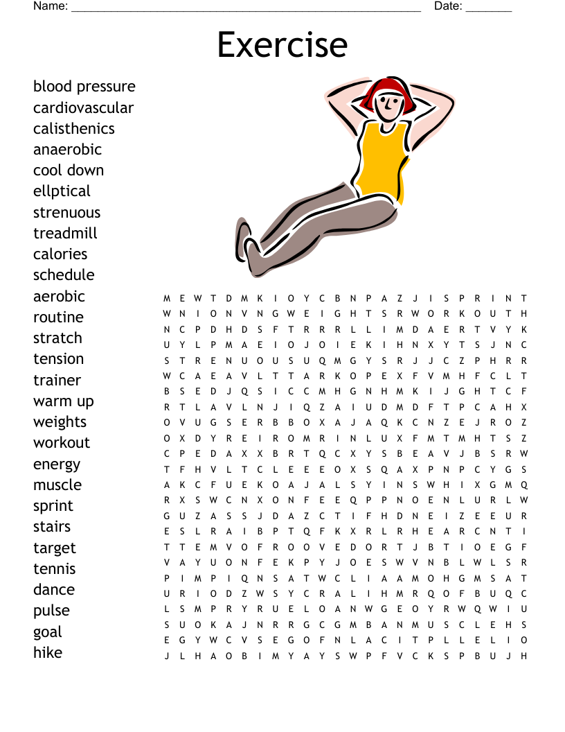 Exercise Word Search