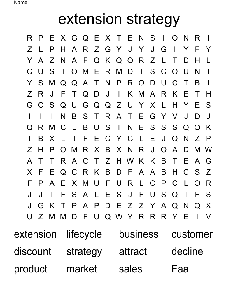 extension strategy Word Search