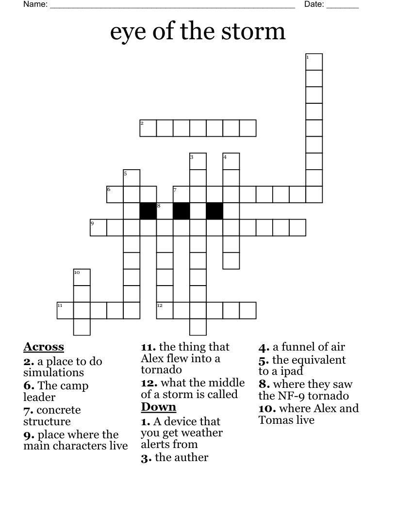 eye of the storm Crossword