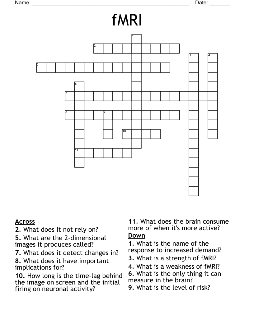 fMRI Crossword