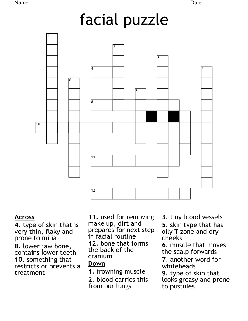 facial puzzle Crossword