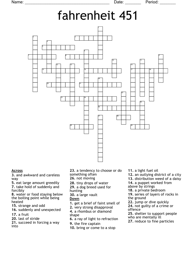 fahrenheit 451 Crossword