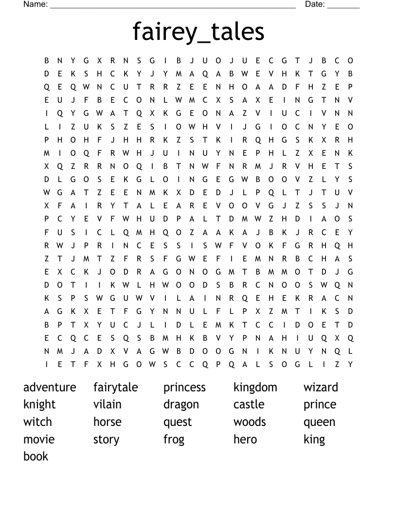 fairey_tales Word Search