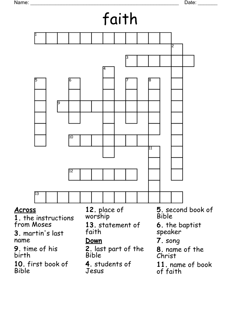 faith Crossword