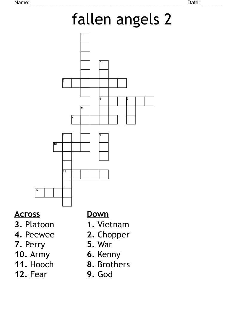 fallen angels 2 Crossword