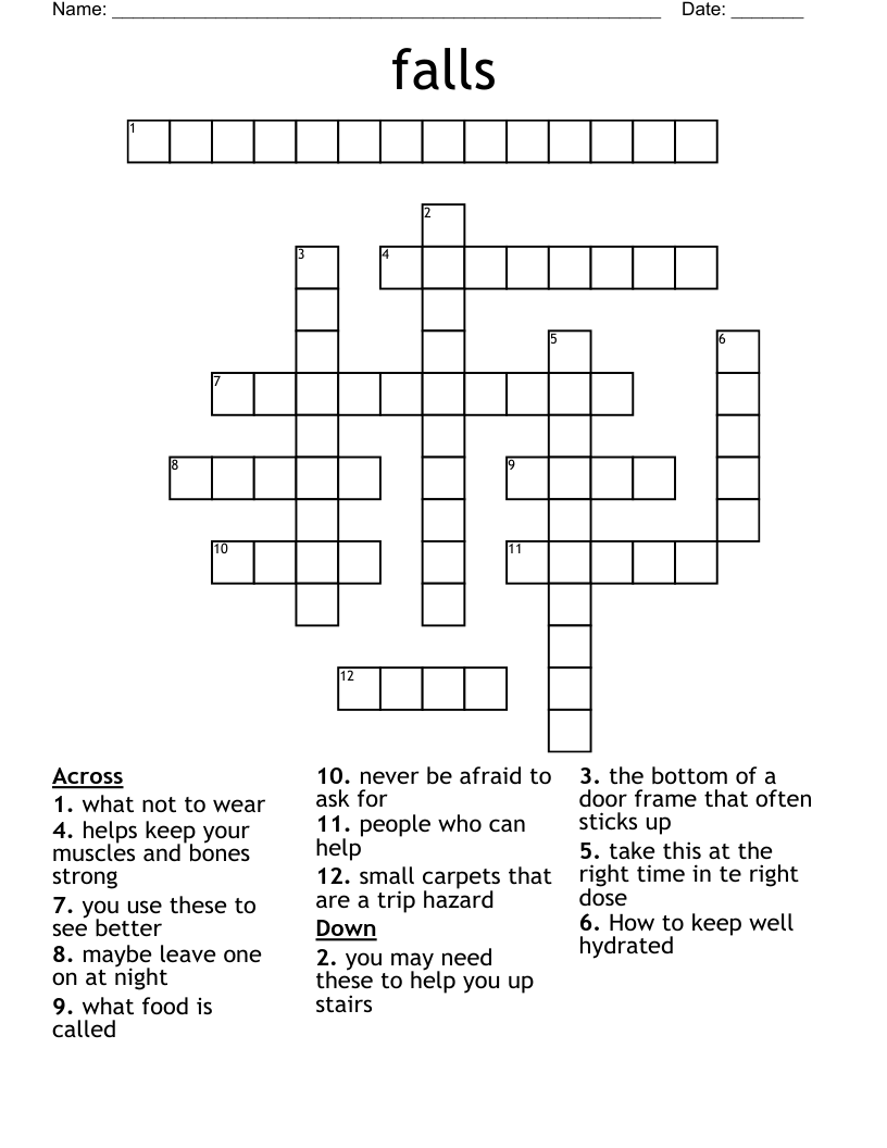 falls Crossword