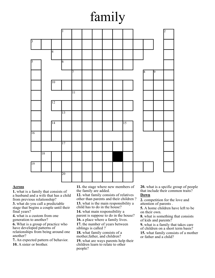 family  Crossword